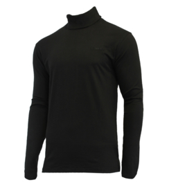 Campri Heren - Skipully - shirt met col - Zwart