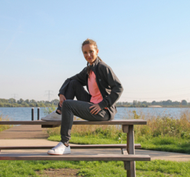 Donnay Dames - Joggingbroek met elastiek Puck -Donkergrijs gemêleerd