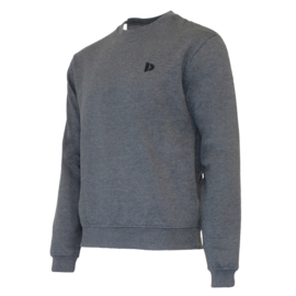 Donnay Heren - Fleece Crew Sweater Dean - Donkergrijs gemêleerd