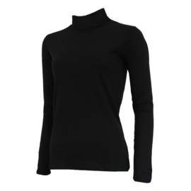 Campri Dames - Skipully - shirt met col - Zwart