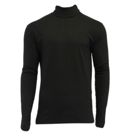 Campri Heren - Skipully - shirt met col - Zwart
