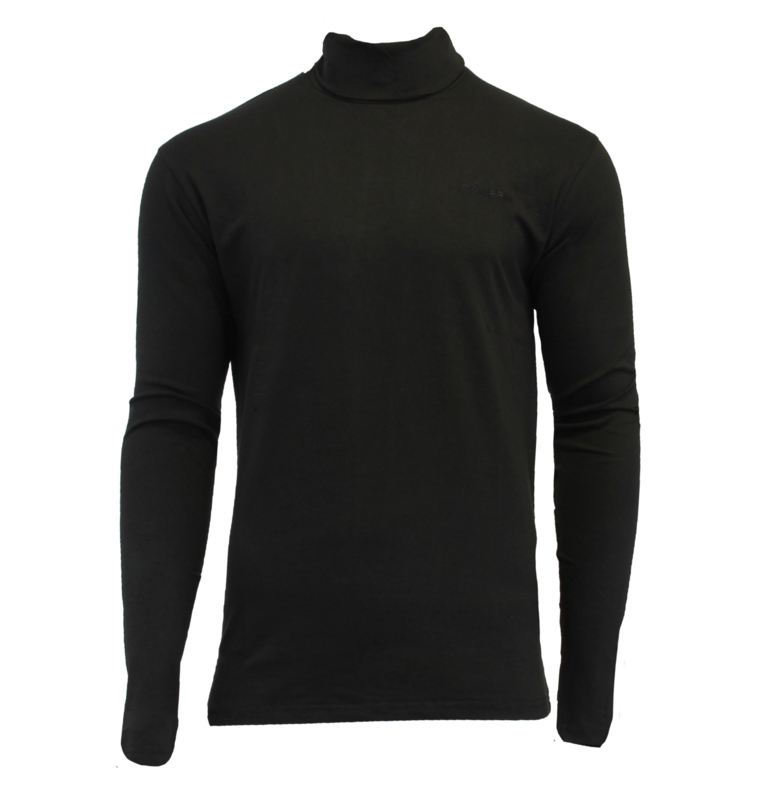 Campri Heren Skipully shirt met col Zwart