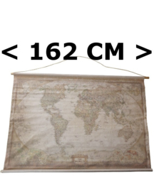 Oude Wereldkaart op doek groot 162x107cm