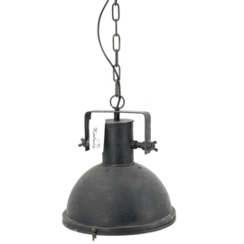 Industriële hanglamp met glas metaal zwart S (MF055)