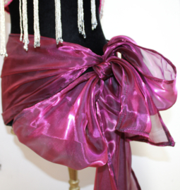 30 cm x 250 cm - Shiny shawl EGGPLANT PURPLE colored