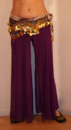 one size - Stretch pants with transparent skirt overlayer PURPLE - Pantalon voilé VIOLET