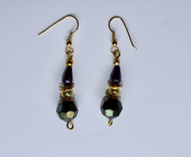 Gothic earrings DEEP PURPLE GOLD