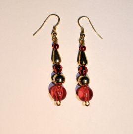 nr4 - Lightweight RED GOLDEN earrings - Boucles d'oreilles ROUGE DORÉES