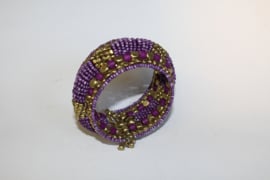 3D Armband Indian Tribal kraaltjes LILA PAARS GOUD - one size - 3D bracelet Indian Tribal PURPLE GOLD