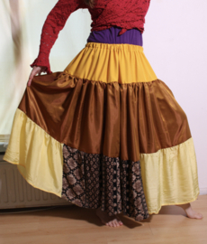 Strokenrok nr2 Tribal Fusion stijl SAFFRAANGEEL, GEEL, KOPERKLEUR, BRUIN - M Medium, L Large, XL Extra Large, XXL , XXXL 3XL