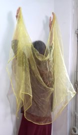 Rechthoekige sluier zeer transparant organza LICHT GEEL - 240 cm x 100 cm