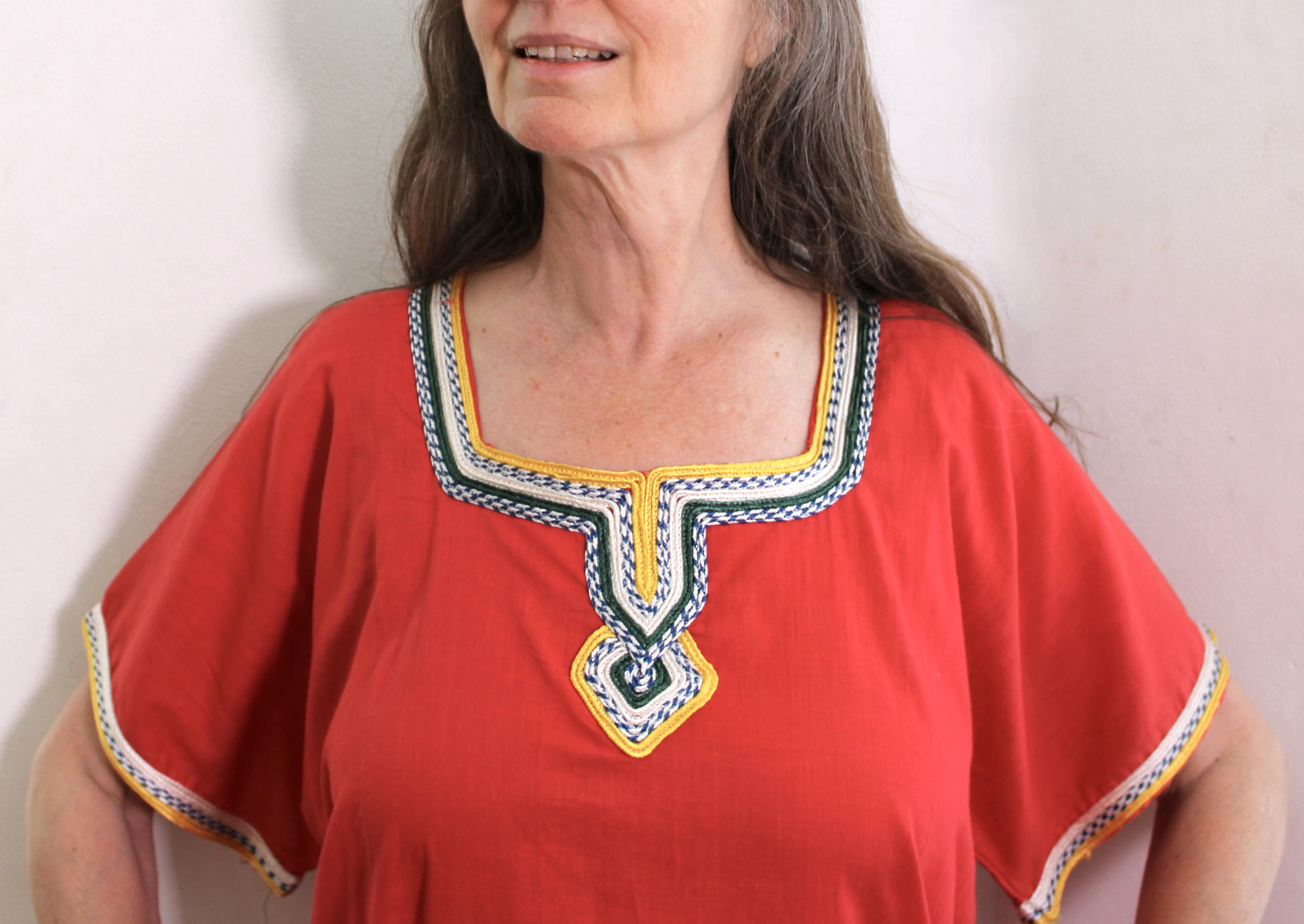 Medium, Large, Extra Large, XL, XXL - Egyptian dress cotton FUCHSIA or RED