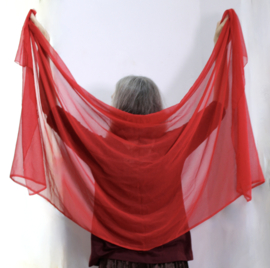 RODE Sluier, dupatta, chiffon, rechthoekig transparant - 90-95 cm x 205-210 cm