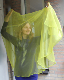 180 cm x 110 cm - OLIVE GREEN organza veil halfcircle transparant