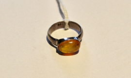 54-55 size - Ring SILVER with AMBER stone gemstone