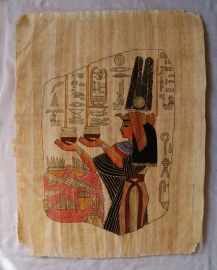 Authentic Ancient Egyptian images on papyrus leaves  6 Nefertari