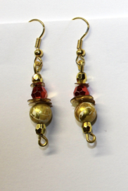 Lightweight RED GOLDEN earrings ladies / girls - Boucles d'oreilles ROUGE DORÉES