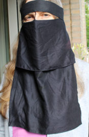 Origineel ZWART Egyptisch bedoeïenen gezichtsmasker, niqab - one size
