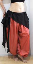Lightweight, BLACK, semi transparent, asymmetrical organza pointed skirt - one size fits S, M, L, XL