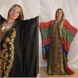 one size fits S, M, L, XL, XXL, XXXL, XXXXL - khaleegy abaya,  thobe, dress from the Emirates BLACK, MULTICOLOR