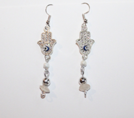 Earrings, strass hamza Fatima hand decoration, Nazar Bonçuk