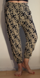 36/38/40 S/M/L - Harempants flower pattern BLACK  WHITE - Saroual NOIR BLANC fleuri