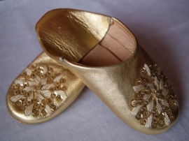 16,5 cm Size 25 / 26, 2-4 years old - Babouches 16,5 cm gold for girls