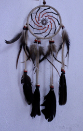 Dromenvanger dream catcher met veren in natuurlijke kleuren bruin tinten - Dreamcatcher