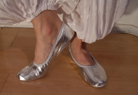 Bellydance shoes SILVER, leather sole - Souliers pour la danse orientale ARGENTÉS