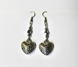 Silver2 - Lightweight hearts earrings SILVER color - Boucles d'oreilles poids léger Coeur ARGENTÉ