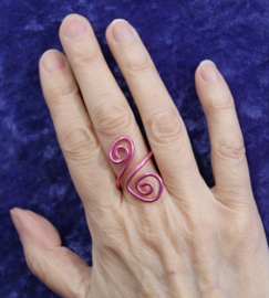 one size adaptable - Curly ring PINK