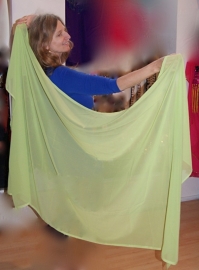 75cm x 230cm  - Veil rectangle chiffon LIME GREEN