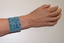 Flexibele Kraaltjes armband " Frozen " Ibiza stijl TURQUOISE LICHT BLAUW- Dames / Meisjes