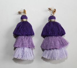 Tassel earrings gradient PURPLE LILAC, pins