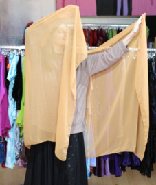 CARAMEL kleurige, rechthoekige chiffon sluier - 240 cm x 110 cm