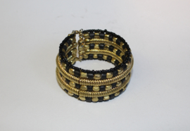 Armband Indian Tribal kraaltjes ZWART GOUD - one size