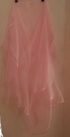 Sluier halfrond transparant organza LICHT ROZE ROSE