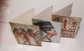 Postcards Egyptians wall painting from the tombs Pharaonic Glowcards - Cartes postales orientales pharaoniques