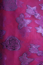 Rechthoekige chiffon sluier FUCHSIA PAARSIG transparant met glimversiering - 112 cm x 265 cm