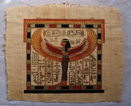 Authentic Egyptian papyrus pharaonic pictures representing  5 Isis
