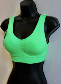 Fitness stretch topje met vulling FUCHSIA, FLUO ROSE, FELGROEN, WIT - S/M - M/L