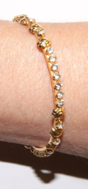 India meisjes armband glinster strass GOUD en ZILVER kleurig - A9 - Extra Small  5,5 cm diameter