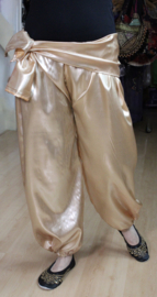 2-pce set: Shiny GOLDEN Harempants for ladies or gentlemen + matching GOLDEN scarf - one Size fits S M L