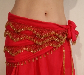 Crochet Beaded belt FUCHSIA / BRIGHT PINK GOLD, handycraft from Egypt