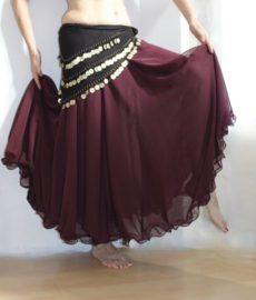 XS, S, M, L - 2 layer chiffon skirt EGGPLANT PURPLE