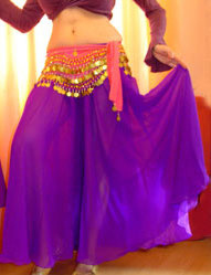 Extra Long - Full Circle skirt PURPLE chiffon, transparent