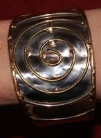 Spiral bracelet ZILVER-GREY and GOLD color -Bracelet métal couleur ARGENTÉ, décoré d'une spirale couleur CUIVRÉ