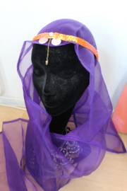 PURPLE organza small veil shawl headband