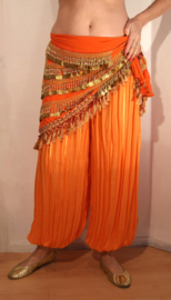 Semi transparent,Extra Large XL XXL XXXL XLong Extra Long, fits up to size 52 - Harempants ORANGE cotton - Saroual orange