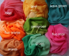 Ombré Regenboogsluiers halfrond bicolor chiffon GEEL, GROEN, GEELGROEN, ORANJE